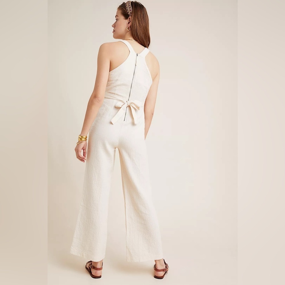 Anthropologie Demi Textured Jumpsuit NWT size 12P - Picture 3 of 7